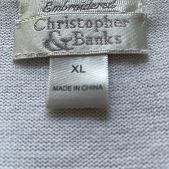 Christopher & Banks Ladies Cardigan. Size XL .Color. White with Stripes. - Picture 3 of 6